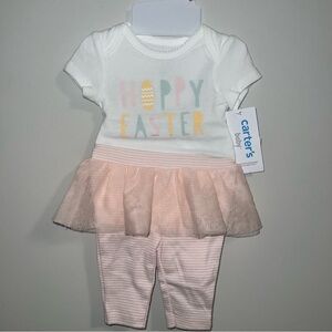 Carter's Girl’s White and Pink Happy Easter Set
